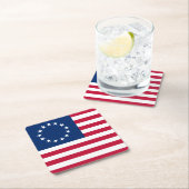 星の輪，ベッツィ・ロスのアメリカ国旗 スクエアペーパーコースター (インサイチュ)