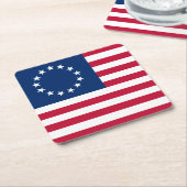 星の輪，ベッツィ・ロスのアメリカ国旗 スクエアペーパーコースター (アングル)