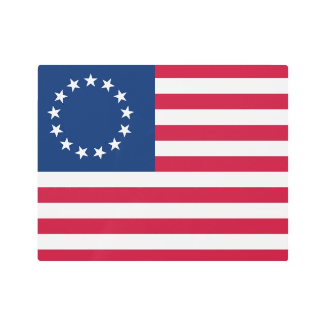 星の輪，ベッツィ・ロスのアメリカ国旗 メタルプリント (正面)