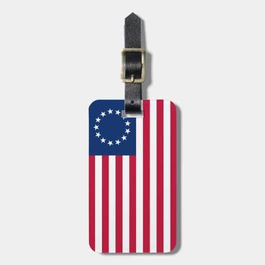 星の輪，ベッツィ・ロスのアメリカ国旗 ラゲッジタグ (正面縦)