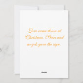 星の金色の天使のグリーティングカード シーズンカード (裏面)