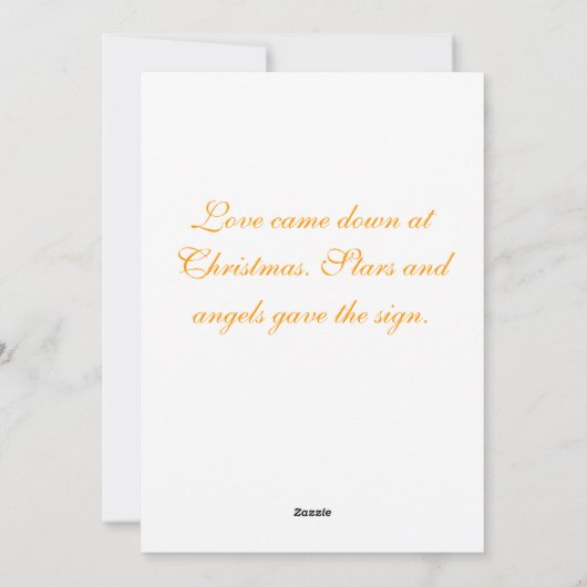 星の金色の天使のグリーティングカード シーズンカード (裏面)