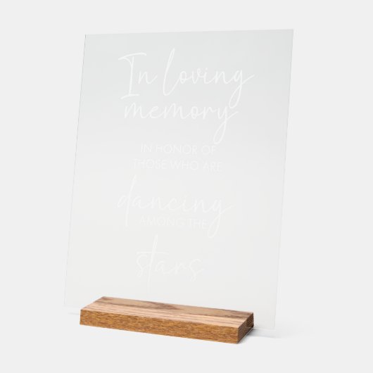 星の間の記憶踊りを愛結婚して アクリルサイン (傾斜)