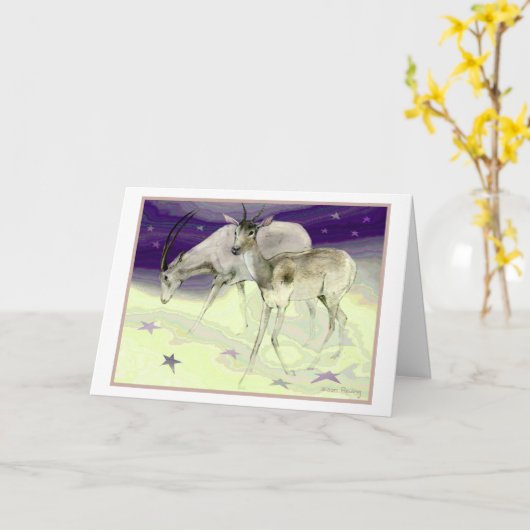 星の間を歩くガゼル カード (黄色い花)