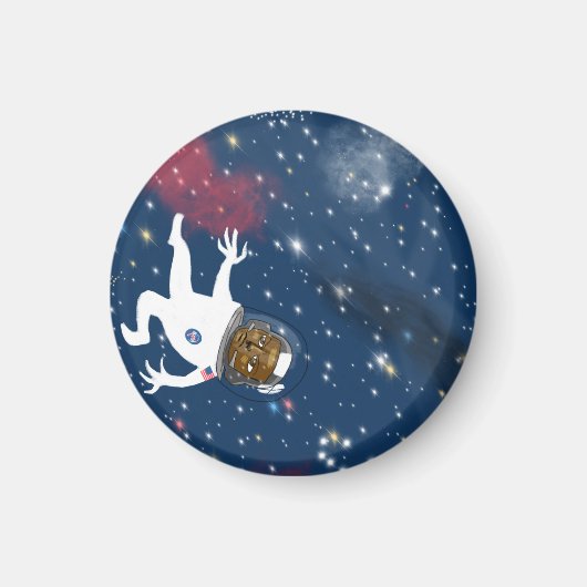 星の間を歩く宇宙飛行士 マグネット (正面)