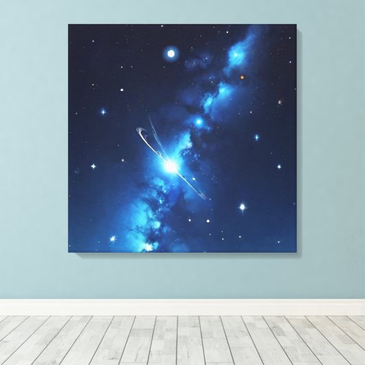 星の青い天体銀河系 キャンバスプリント (インサイチュ (ウッドフロア))