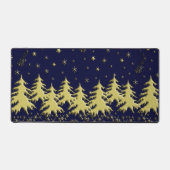 星の青空に金色に輝くクリスマスツリー デスクマット (正面)