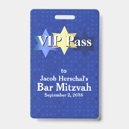 星の青 バー・ミツヴァー VIP パーティー バッジ