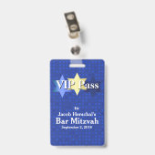 星の青 バー・ミツヴァー VIP パーティー バッジ (裏面 (クリップ付))