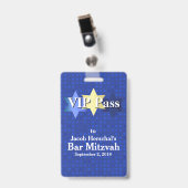 星の青 バー・ミツヴァー VIP パーティー バッジ (正面 (クリップ付))