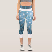 星の高い高いカプリスと青グラデーション カプリレギンス (正面)