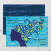 星の髪のカスタマイズ女の子 招待状 (正面/裏面)