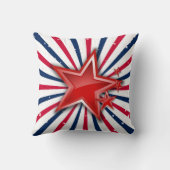 星のn個のストライプ自由 クッション (裏面)