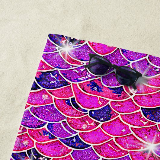 星はかりで測付きマーメイドピンクマウヴ ビーチタオル (インサイチュ)