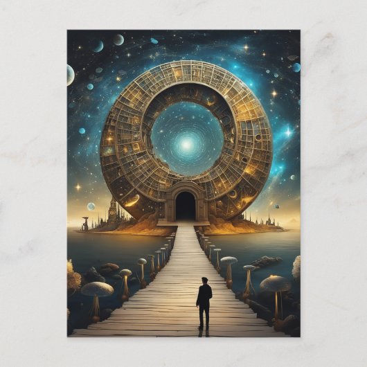 星はのまわりに中心点を回る ポストカード (正面)