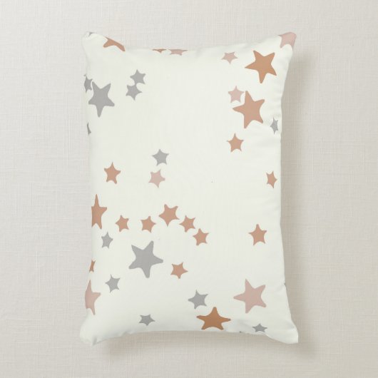 星はピンクとグレーの中性で枕 アクセントクッション (正面(垂直))