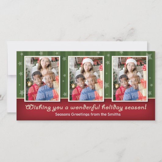 星は及び3つの写真カードを縞で飾ります シーズンカード (正面)