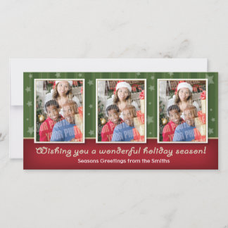 星は及び3つの写真カードを縞で飾ります シーズンカード