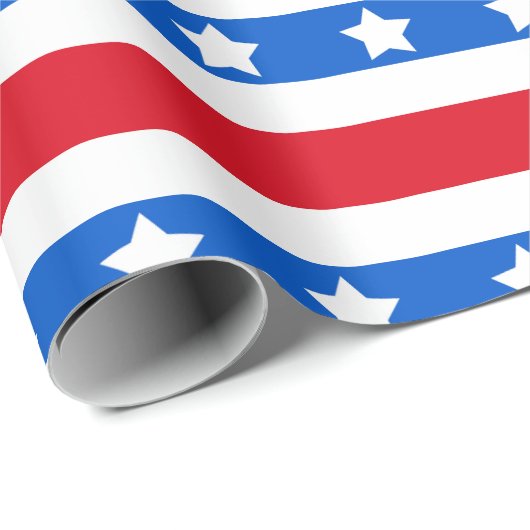 星は及び|の赤白青を縞で飾ります ラッピングペーパー (ロールコーナー)