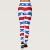 星は及び|の赤白青を縞で飾ります レギンス (裏面)