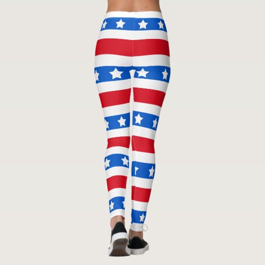 星は及び|の赤白青を縞で飾ります レギンス (裏面)