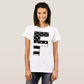 星は手紙Fを縞で飾ります Tシャツ (正面フル)