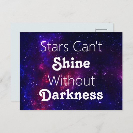 星は暗闇なしには輝けない勇気付けられる ポストカード (正面/裏面)