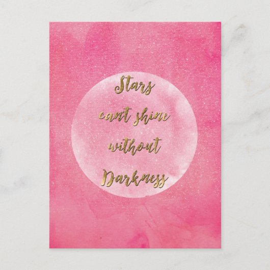 「星は暗闇なしに輝けない」引用文 ポストカード (正面)
