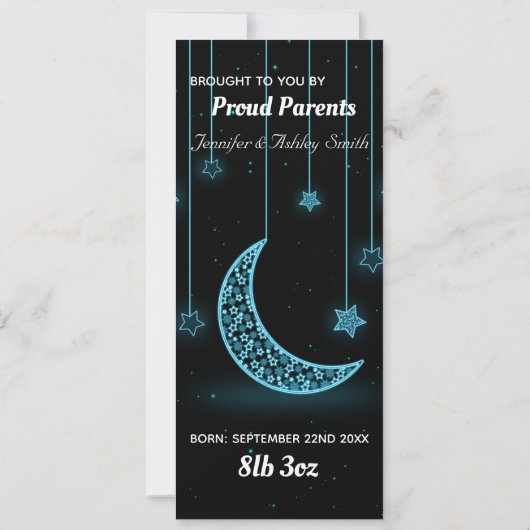 星は月生まれ星の誕生カスタム 案内状 (裏面)