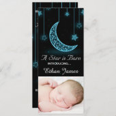 星は月生まれ星の誕生カスタム 案内状 (正面/裏面)