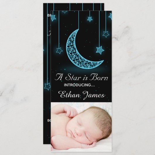 星は月生まれ星の誕生カスタム 案内状 (正面/裏面)