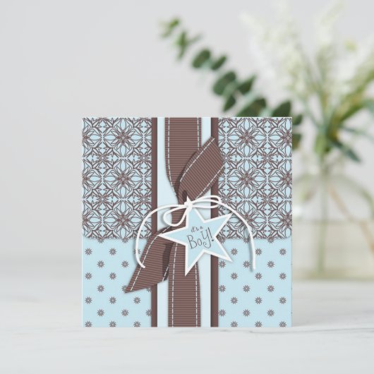 星は生まれる男の子の招待状の正方形です 招待状 (スタンド正面)