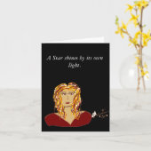 星は自然環境を持つ独自のライトノートカードで輝く カード (黄色い花)