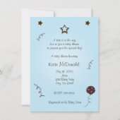 星は赤生まれちゃんのシャワーか誕生日の招待状 招待状 (正面)