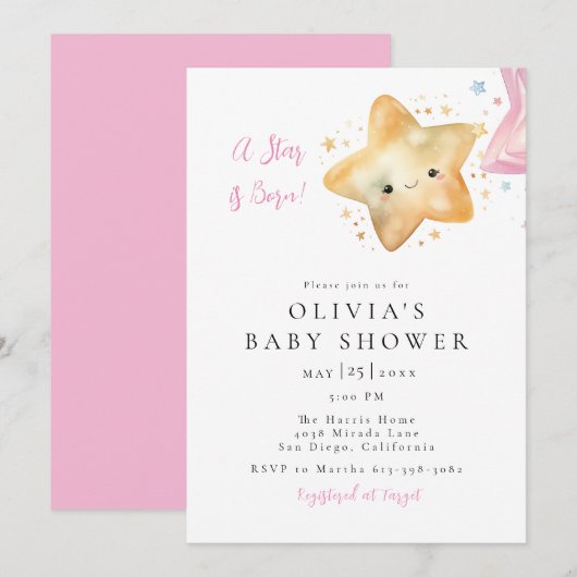 星は赤生まれんだ 招待状 (正面/裏面)