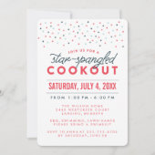 星は7月のパーティの招待状のCookout第4をちりばめました 招待状 (正面)
