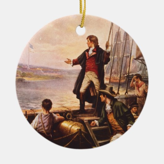 星はPercy Moranによって旗をちりばめました セラミックオーナメント (正面)