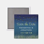 星ぶら下がったの下の夜の光は日付を保存 マグネット (正面/裏面)