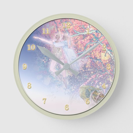 星への魔法の森の願い ラウンド壁時計 (正面)