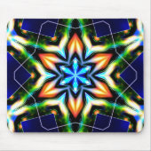 星または花のクラッキング金属の鎧、青マット マウスパッド (正面)