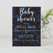 星や惑星が浮かぶ夜空パーソナライズされた 招待状 (スタンド正面)