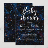 星や惑星が浮かぶ夜空パーソナライズされた 招待状 (正面/裏面)