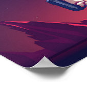 星や惑星で宇宙を探検する宇宙飛行士 ポスター (角)