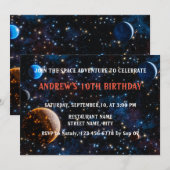 星や惑星のある銀河 招待状 (正面/裏面)