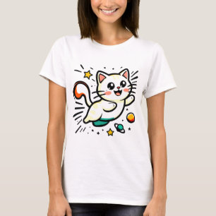 星よくはしゃぐとボールのある猫 Tシャツ