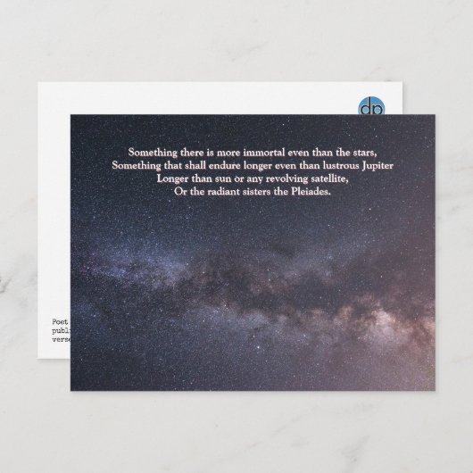 「星より不滅」引用文天の川 ポストカード (正面/裏面)