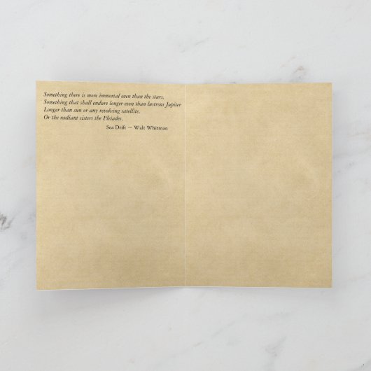 "星より"の不滅悔やみや弔慰の引用文 カード (内部)