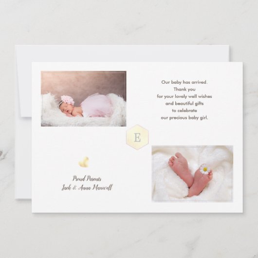 星をまき散らし、誕生の告知+ありがとう 招待状 (裏面)