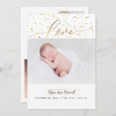 星をまき散らし、誕生の告知+ありがとう 招待状 (正面/裏面)