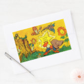 星をキラキラ光らせる。ステッカー–7形状および2サイズ 長方形シール (封筒)